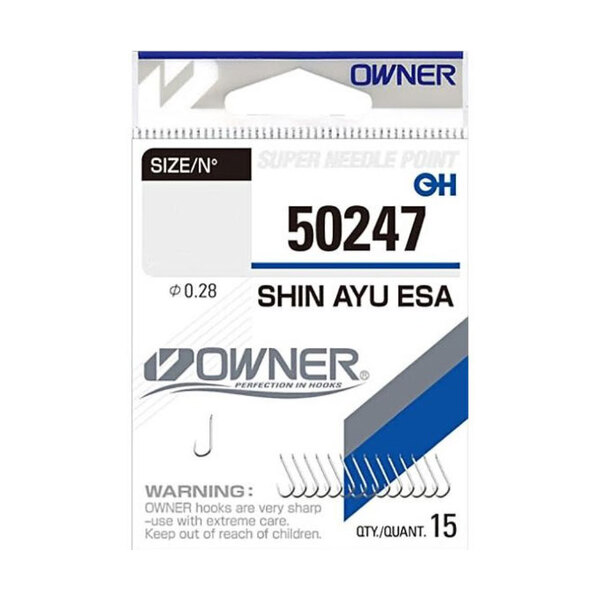 Одинарные крючки Owner 50247 Shin Ayu Esa nickel Nickel №26 15шт