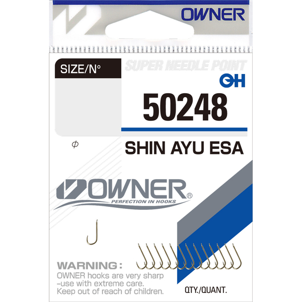 Одинарные крючки Owner 50247 Shin Ayu Esa nickel Gold №24 14шт