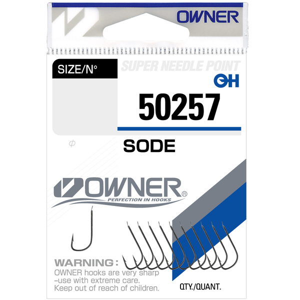 Одинарные крючки Owner 50257 Sode Black Chrome №4 10шт