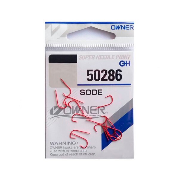 Одинарные крючки Owner 50286 Sode red Red №5 11шт