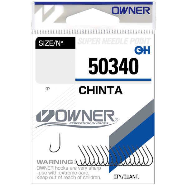 Одинарные крючки Owner 50340 Chinta Black Chrome №22 17шт