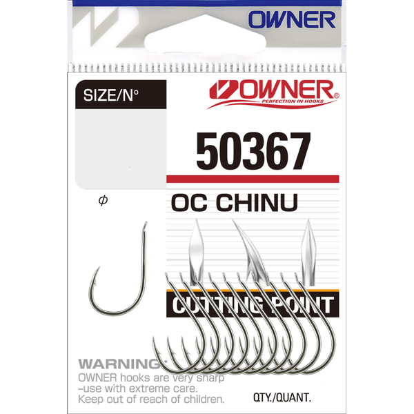 Одинарные крючки Owner 50367 Cut Chinu nickel Nickel №1/0 10шт