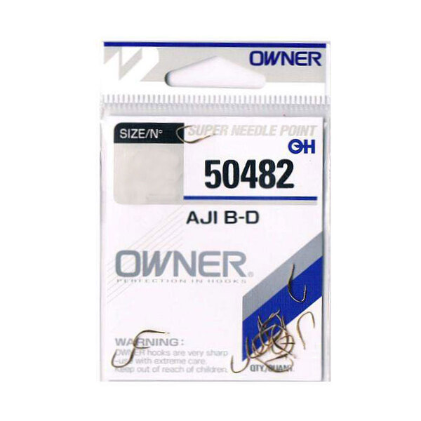 Одинарные крючки Owner 50482 Aji B-D gold Gold №8 15шт
