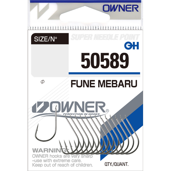Одинарные крючки Owner 50589 Fune Mebaru nickel Nickel №1/0 12шт