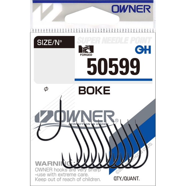 Одинарные крючки Owner 50599 Boke black Black №1 10шт