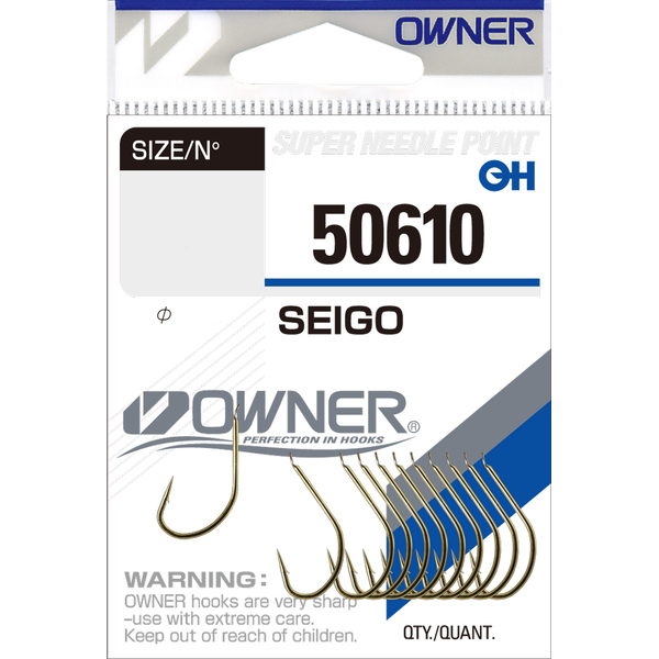 Одинарные крючки Owner 50610 Seigo gold Gold №4/0 4шт