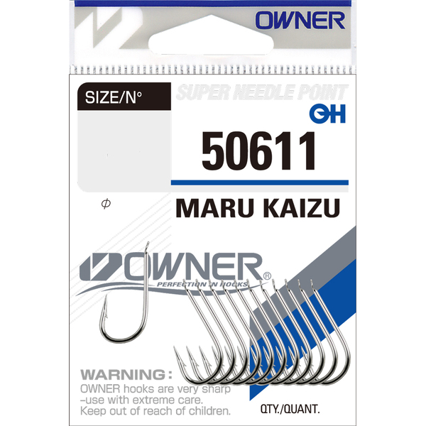 Одинарные крючки Owner 50611 Maru Kaizu nickel Nickel №3 12шт