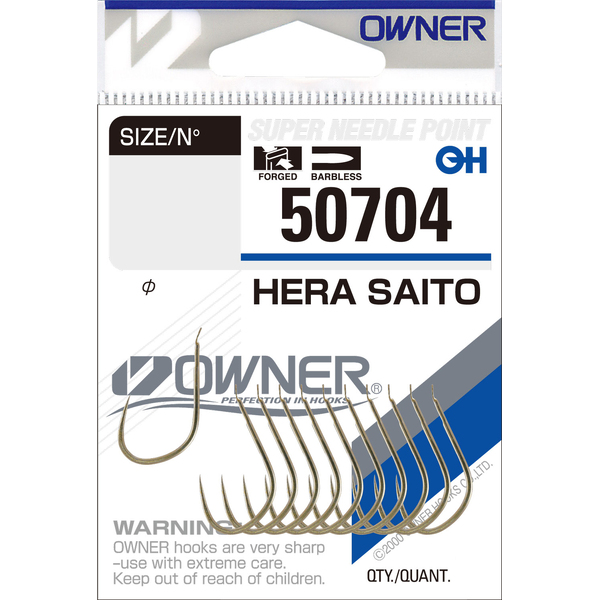 Одинарные крючки Owner 50704 Hera Saito brown Brown №3/0 8шт