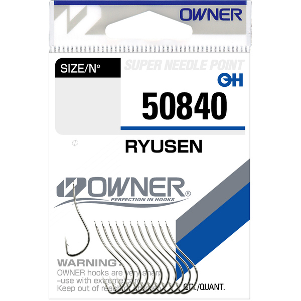 Одинарные крючки Owner 50840 Ryusen nickel  Nickel №8 13шт