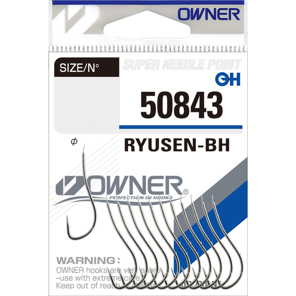 Одинарные крючки Owner 50843 Ryusen BH nickel Nickel №14 16шт
