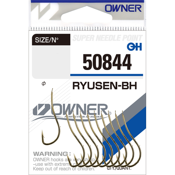 Одинарные крючки Owner 50844 Ryusen BH gold Gold №2 6шт