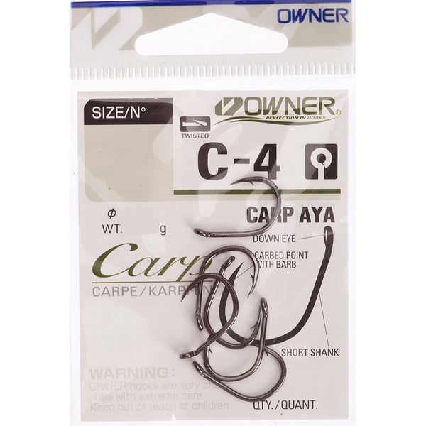 Одинарные крючки Owner 50924 Carp Aya Black Chrome №1 5шт