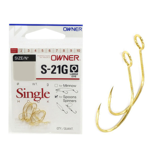 Одинарные крючки Owner 51562 S-21G gold Gold №8 10шт