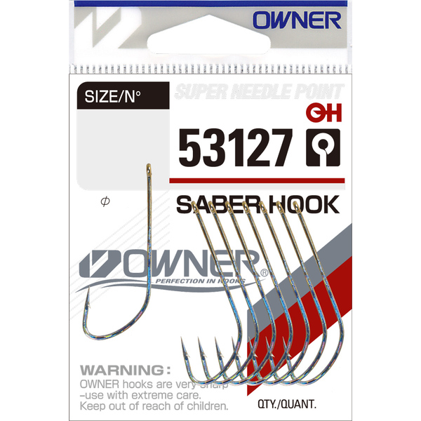 Одинарные крючки Owner 53127 Saber Hook HG HG №2 9шт