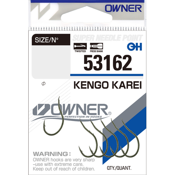Одинарные крючки Owner 53162 Kengo Karei green Green №3 5шт
