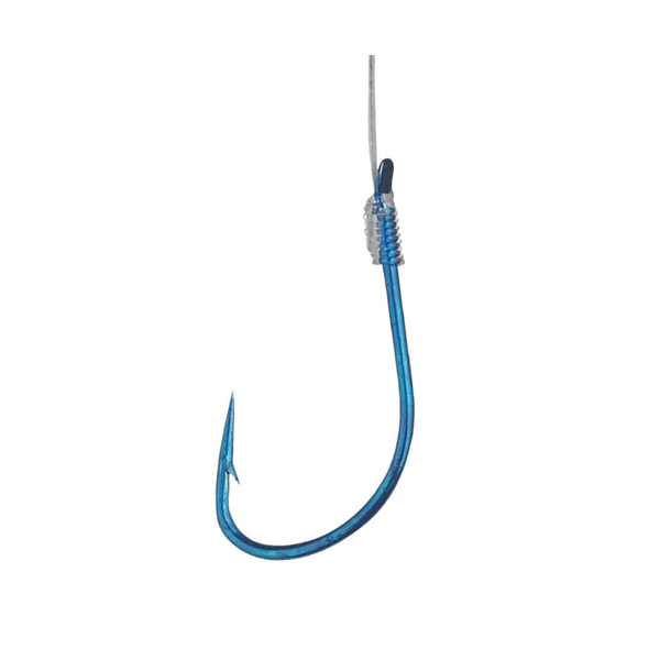 Одинарные крючки с поводками Owner RL-175 Blue №4 10шт