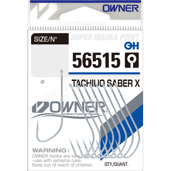 Одинарные крючки Owner 56515 Tachiuo Saber X TIN Silver №2/0 8шт