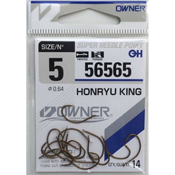 Одинарные крючки Owner 56565 Honryu King dark brown Brown №3 12шт