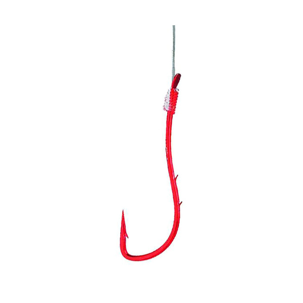 Одинарные крючки с поводками Owner S-9330 Red №8 7шт