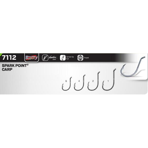 Одинарные крючки VMC Carp 7112 BN черный никель №2 10шт