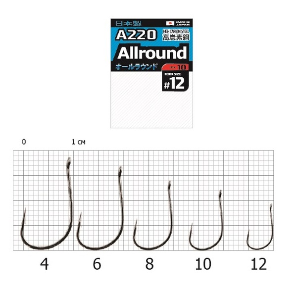 Одинарные крючки Cobra Pro Allround A220 черный №10 10шт
