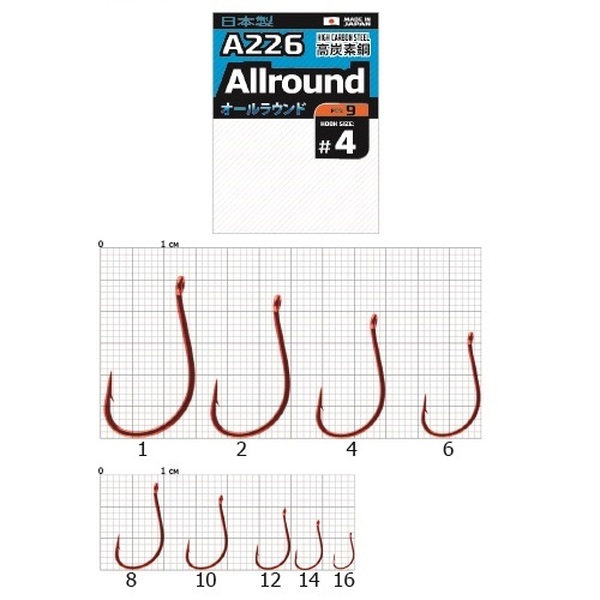Одинарные крючки Cobra Pro Allround A226 красный №10 10шт