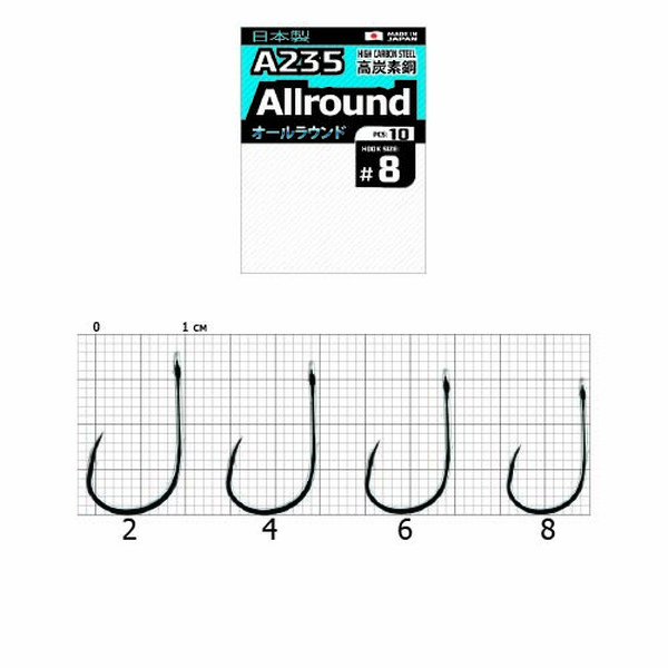 Одинарные крючки Cobra Pro Allround A235 черный №4 9шт