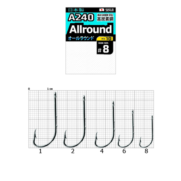 Одинарные крючки Cobra Pro Allround A240 черный №1 9шт