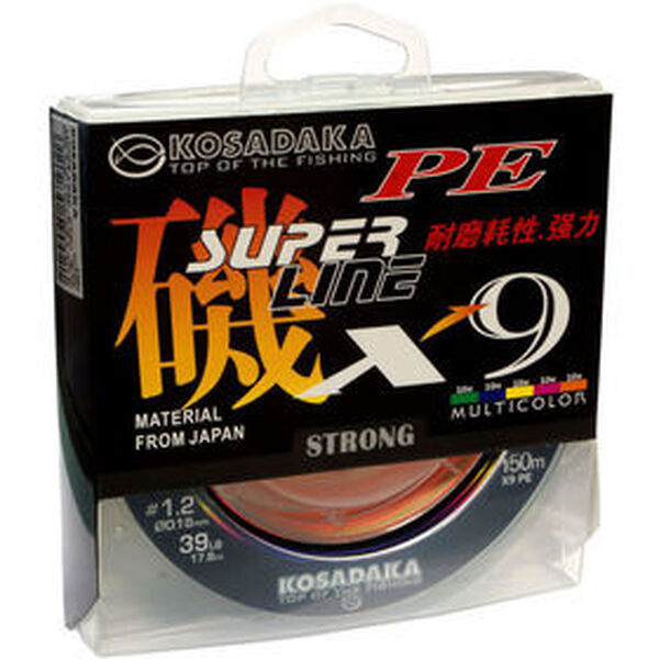 Плетеный шнур Kosadaka Super Line PE X9 1.0PE 150м 0.16мм 13.2кг мультиколор