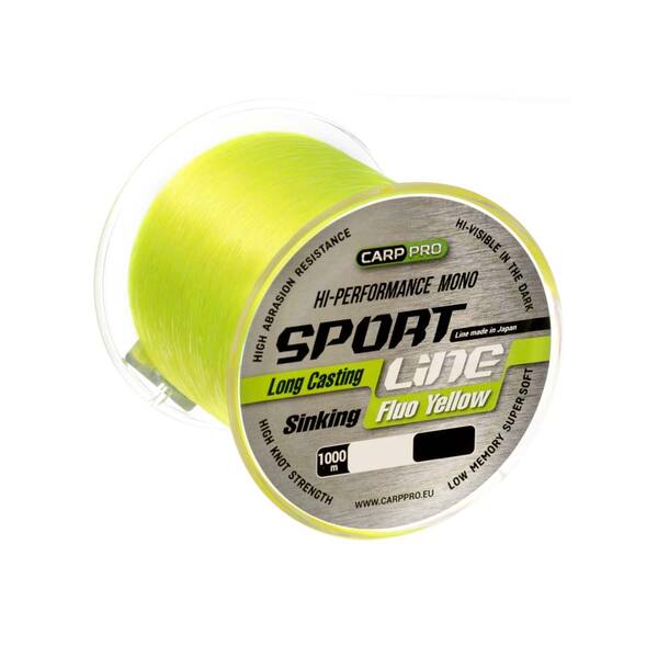 Леска Carp Pro Sport Line Fluo Yellow 1000м 0.310мм 7.0кг желтый флуоресцентный