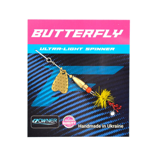 Вращающаяся блесна Flagman Butterfly 1,1гр YF лепесток золото желтая муха