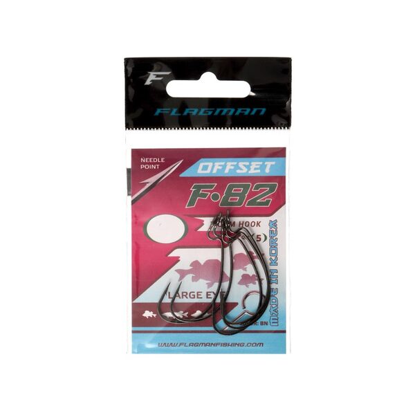 Офсетные крючки Flagman F-82 Offset Hook черный никель №8