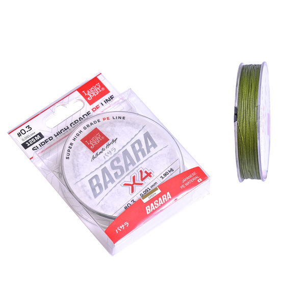 Плетеный шнур Lucky John Basara 125м 0.3PE 0.09мм 3.90кг Green