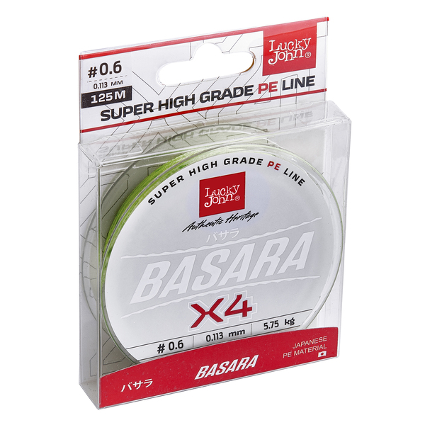 Плетеный шнур Lucky John Basara 125м 0.6PE 0.11мм 5.75кг Green
