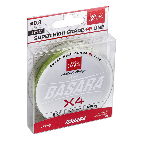 Плетеный шнур Lucky John Basara 125м 0.8PE 0.13мм 6.9кг Green