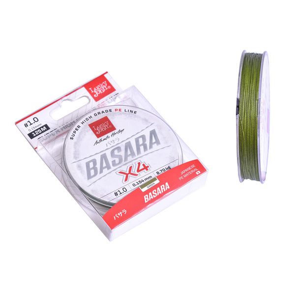 Плетеный шнур Lucky John Basara 125м 1.0PE 0.15мм 8.7кг Green