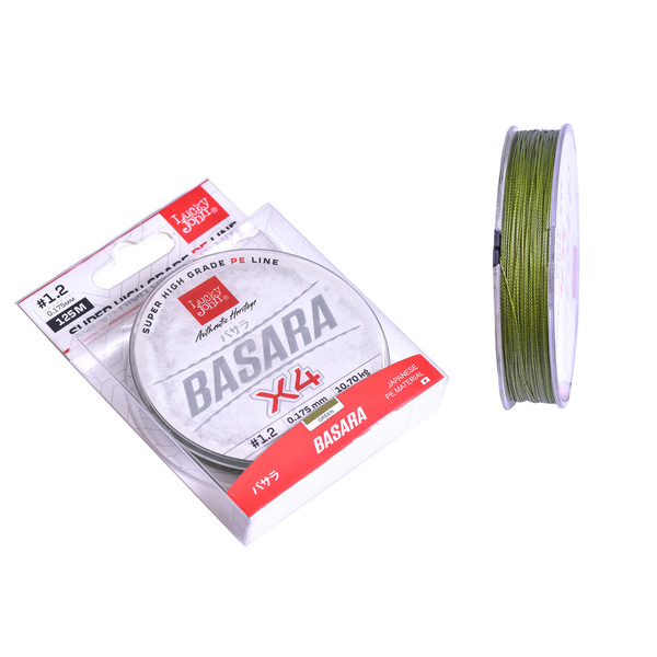 Плетеный шнур Lucky John Basara 125м 1.2PE 0.17мм 10.7кг Green