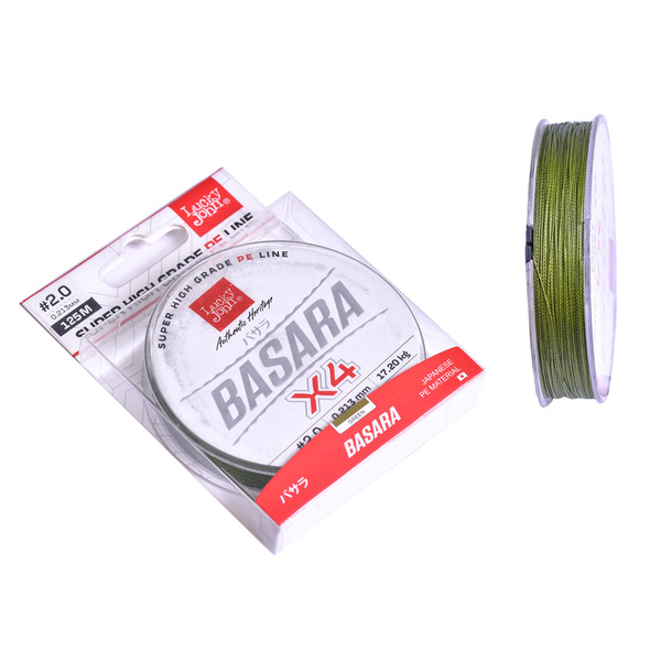 Плетеный шнур Lucky John Basara 125м 2.0PE 0.21мм 17.2кг Green