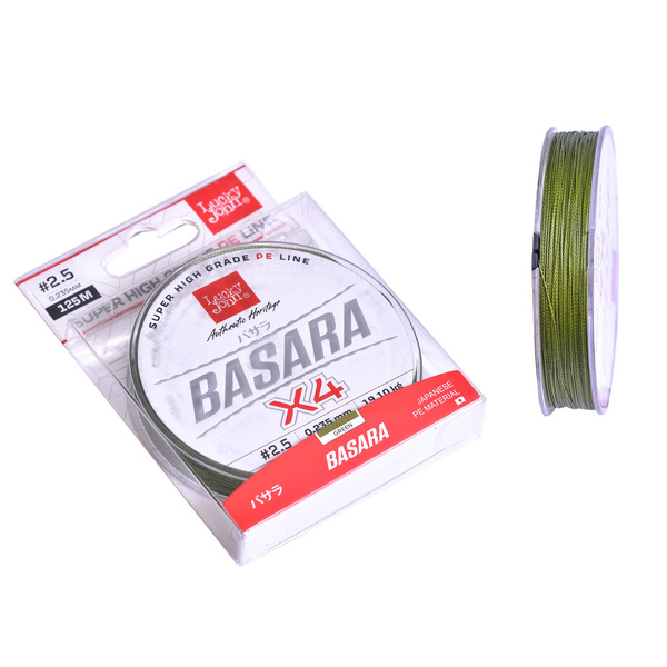 Плетеный шнур Lucky John Basara 125м 2.5PE 0.23мм 19.1кг Green