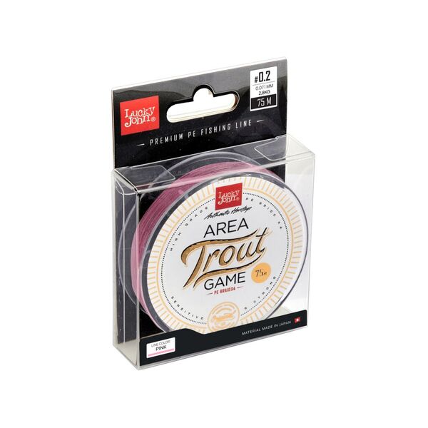 Плетеный шнур Lucky John Area Trout Game Braid 75м 0.5PE 0.11мм 5.9кг Pink