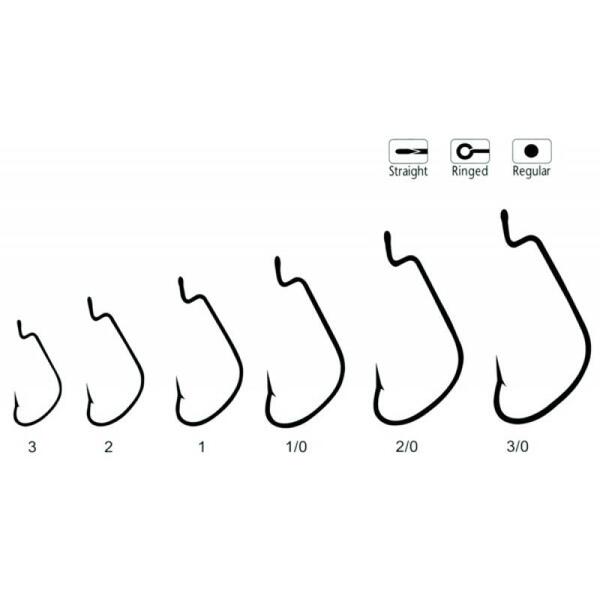 Офсетные крючки Волжанка Offset Worm черный №3 5шт