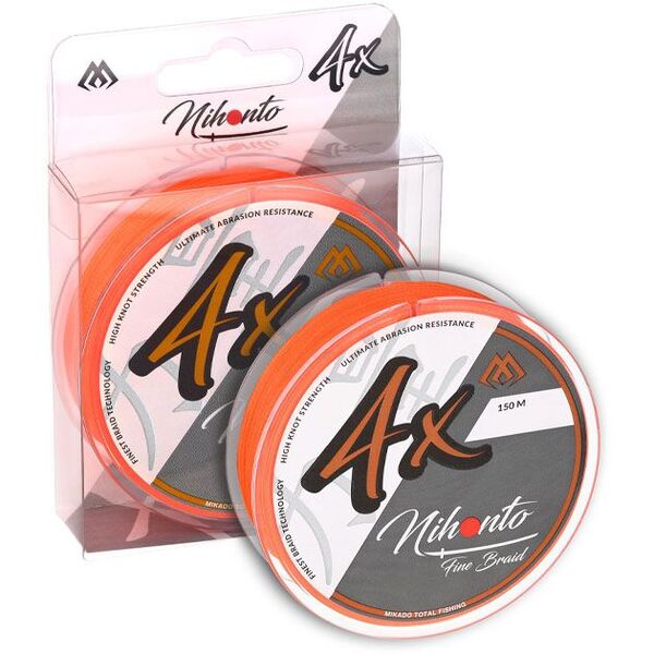 Плетеный шнур Mikado Nihonto Fine Braid 150м 0.40мм 34.90кг orange