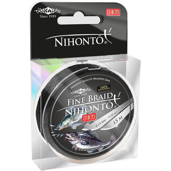 Плетеный шнур Mikado Nihonto Fine Braid 15м 0.12мм 8.80кг black