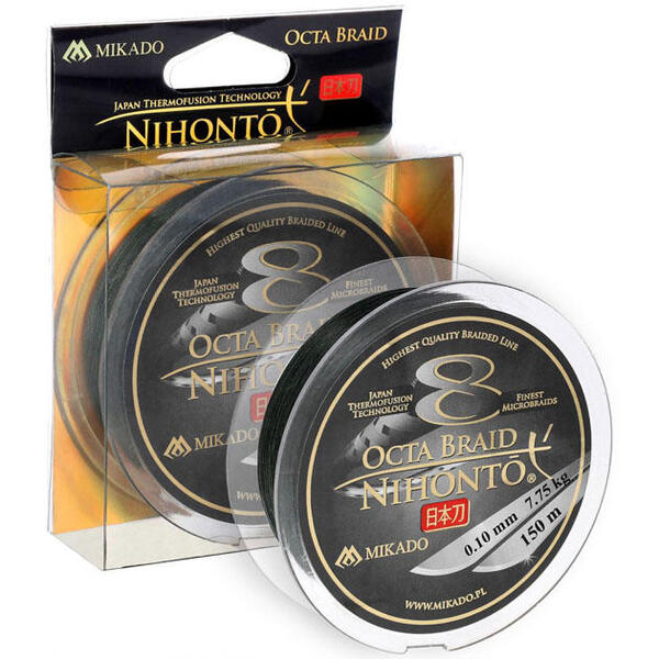 Плетеный шнур Mikado Nihonto Octa Braid 150м 0.10мм 7.75кг green