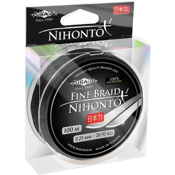 Плетеный шнур Mikado Nihonto Fine Braid 100м 0.30мм 29.60кг black
