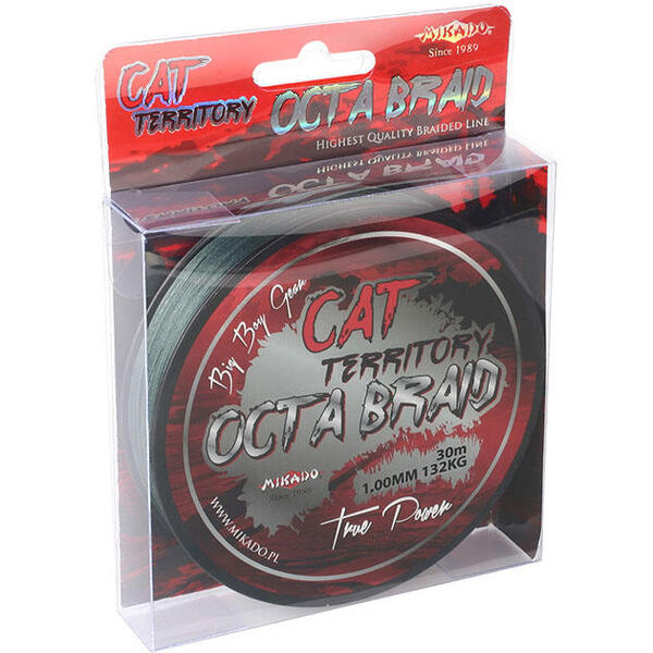 Плетеный шнур Mikado Cat Territory Octa 30м 1мм 132кг green
