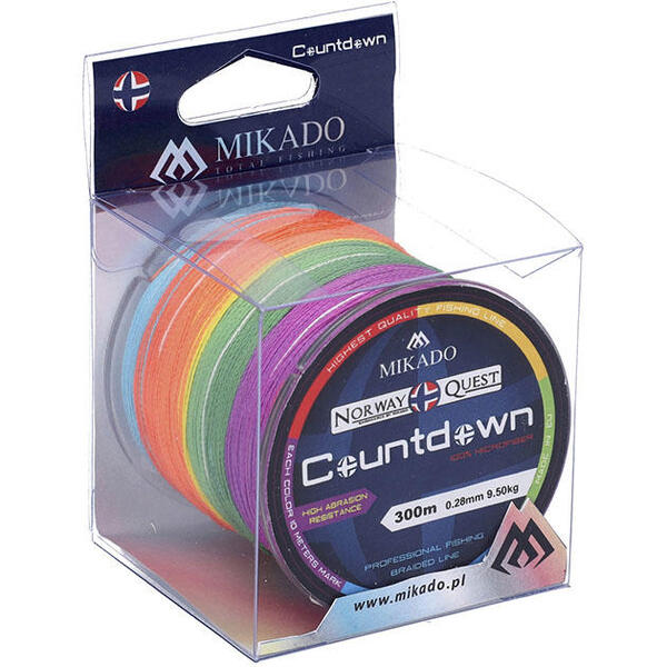 Плетеный шнур Mikado Norway Quest Countdown 300м 0.35мм 33.50кг мультиколор