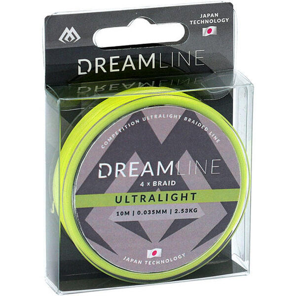 Плетеный шнур Mikado Dreamline Ultralight 10м 0.058мм 4.43кг fluo green