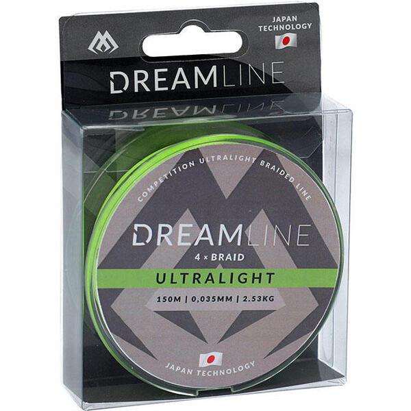 Плетеный шнур Mikado Dreamline Ultralight 150м 0.047мм 3.87кг fluo green