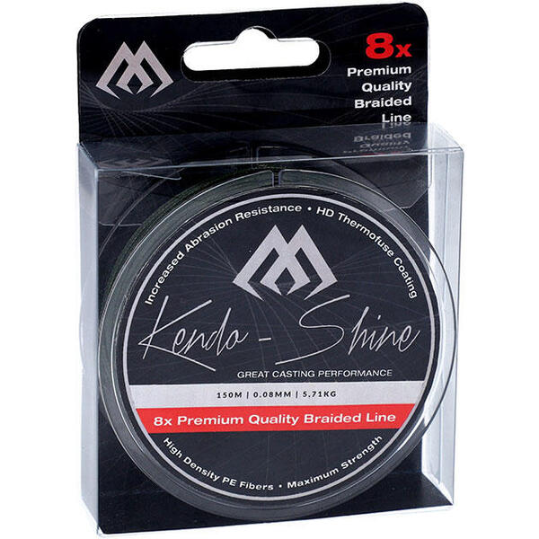 Плетеный шнур Mikado Kendo Shine 8-x HDPE 150м 0.10мм 8.23кг green